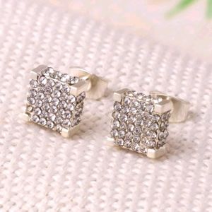 MENS ICED OUT SQUARE EARRINGS NEW